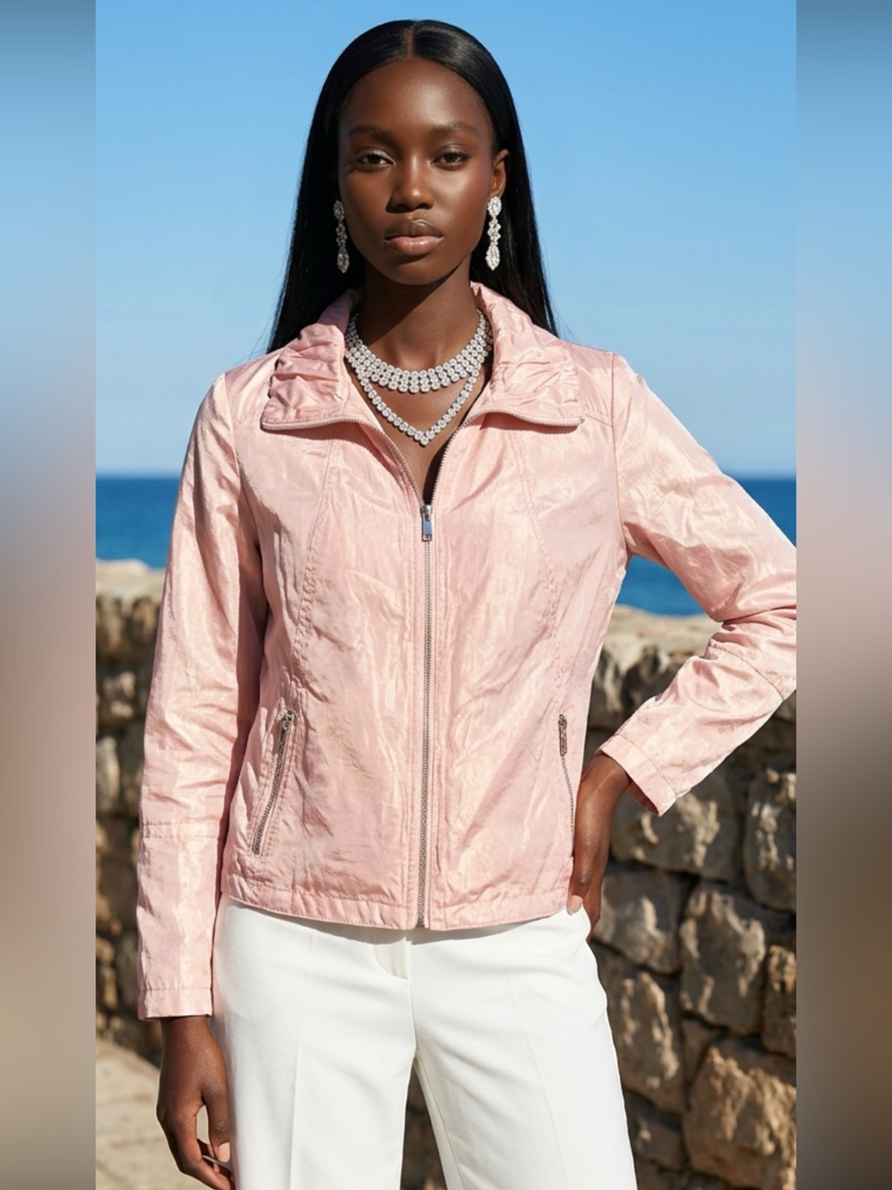 Monthly’s pink lightweight woman’s jacket